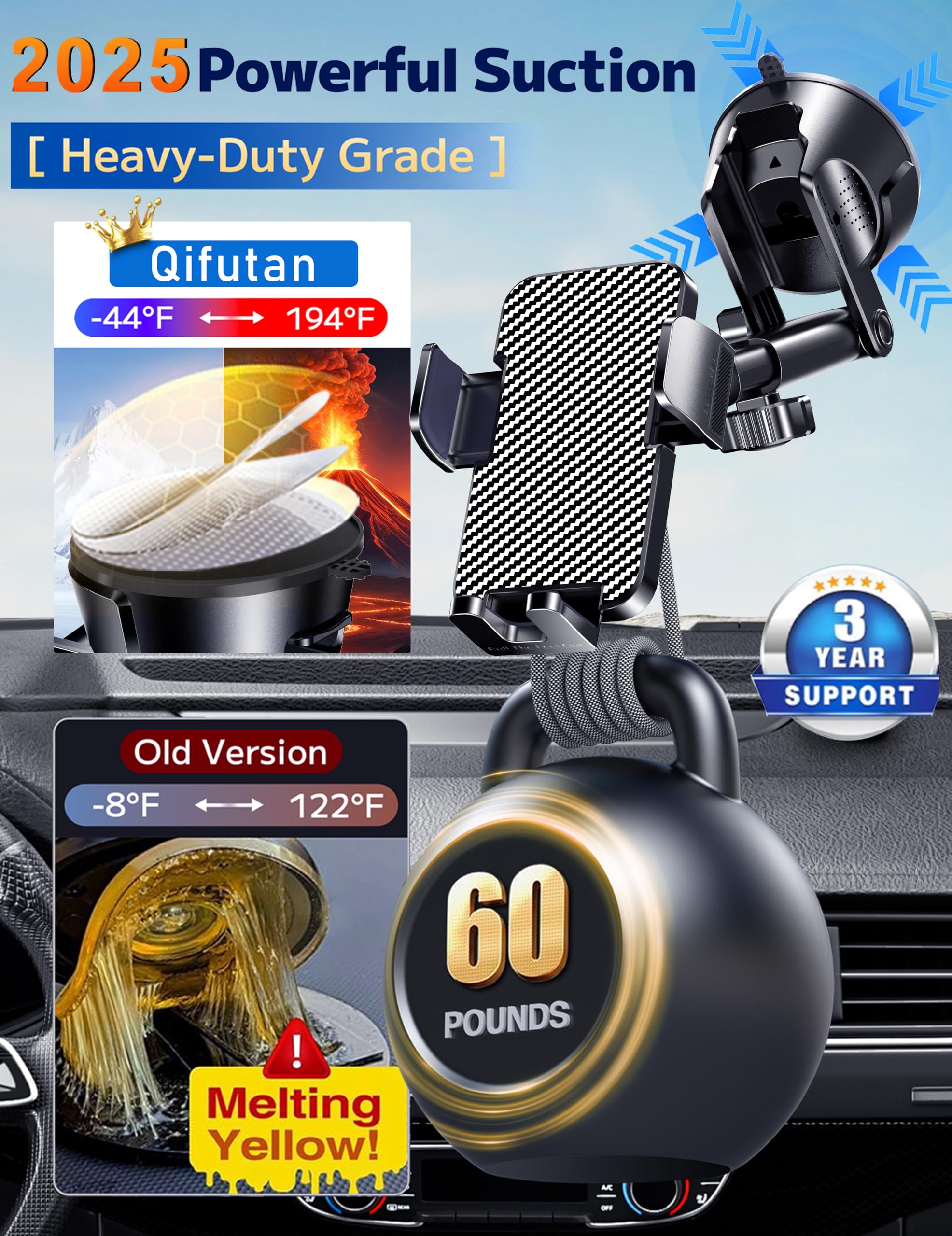 Qifutan Dash Mounted Holders Phone Holders For Your Car Phone Mount For Car Windshield Dashboard Air Vent Universal Hands Free A